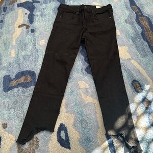 Rang and Bone High Rise Ankle Skinny Jeans in Black